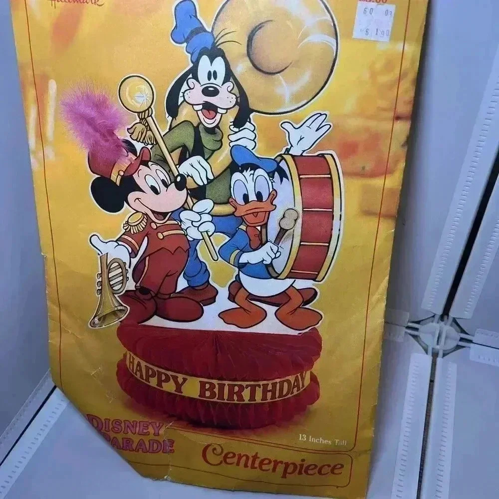 VTG Hallmark Disney Parade Happy Birthday Table Centerpiece Minnie Donald Goofy